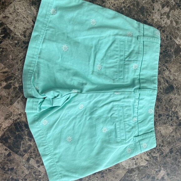 J.CREW CHINO SHORTS MINT GREEN SZ 0 SAILOR CHIC PREPPY NAUTICAL EMBROIDERY WHEEL - Picture 11 of 12